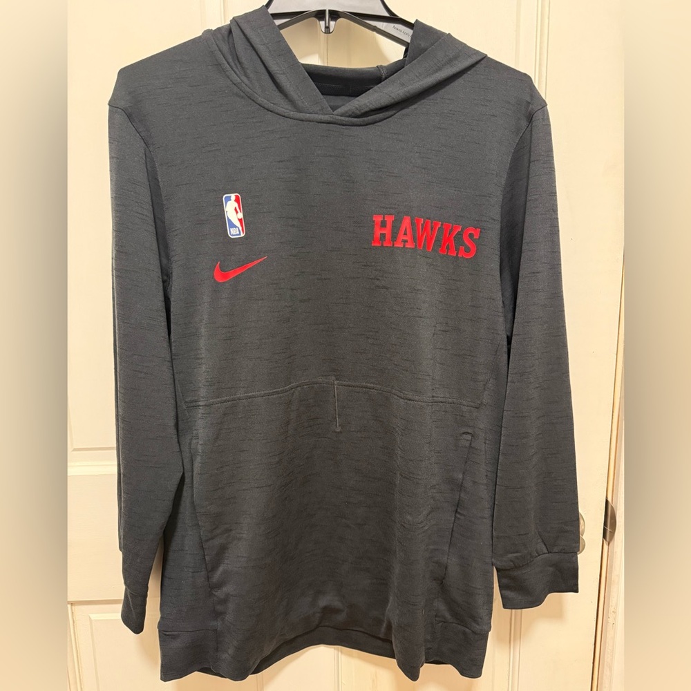 NWT Nike Gray Dri-Fit Hoodie with Red Hawks Logo - Size Small
